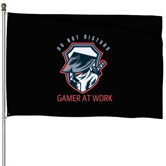 Do Not Disturb Gamer At Work-Gaming Lover House Flags