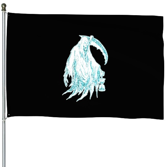 Funny Haloween Green Grim Reaper Costume House Flags