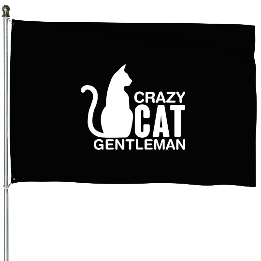 Crazy Cat Gentleman House Flags