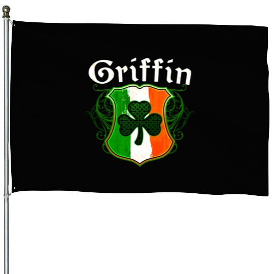 Griffin Irish Surname Ireland Flag Shield Shamrock House Flags
