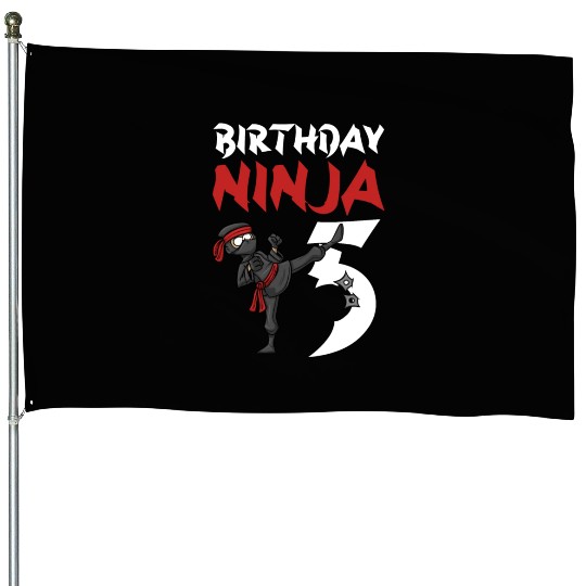 Birthday Party 5 Years Old Japanese Ninja Birthday House Flags