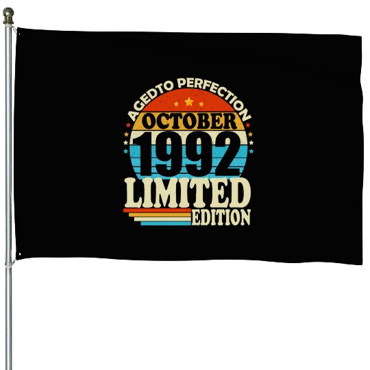 October 1992 Vintage Retro Birthday Gift House Flags