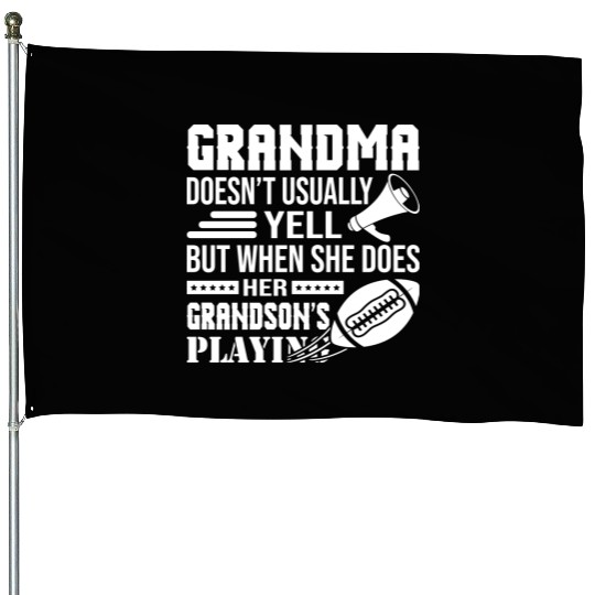 Grandson Playing Rugby House Flags