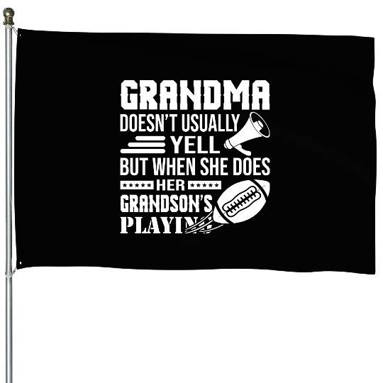 Grandson Playing Rugby House Flags