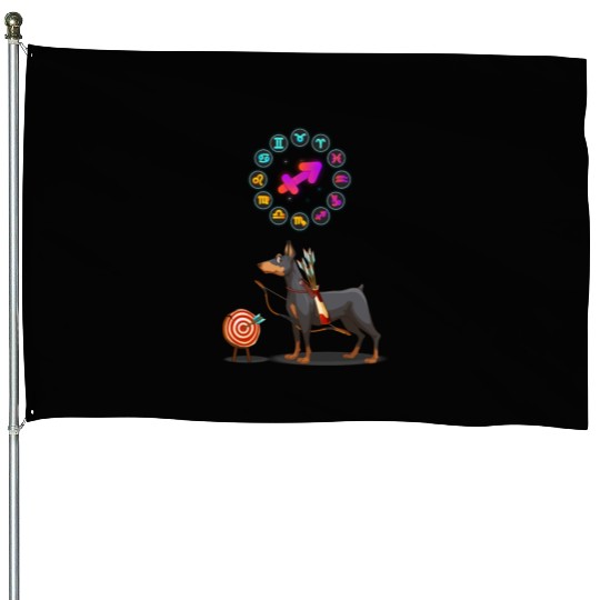 Funny Dog Lover Horoscope Sagittarius Zodiac Sign House Flags