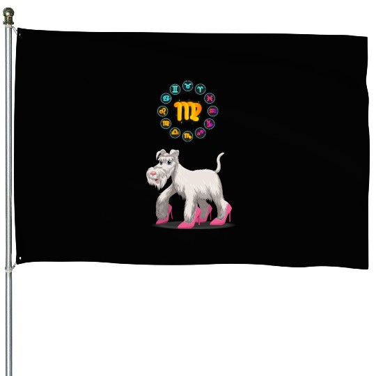 Funny Dog Lover Horoscope Virgo Zodiac Sign Cool House Flags