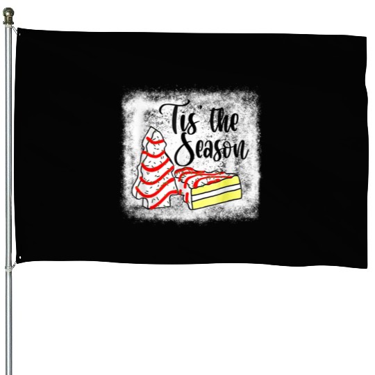 Little Tis The Season Christmas Tree Cakes Debbie House Flags
