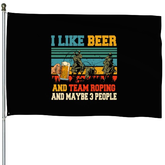 Halloween Vintage Retro I Like Beer And Team House Flags