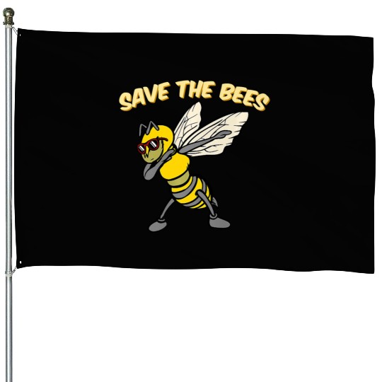 Save The Bees House Flags Dabbing Bumblebee Bee Earth Pl