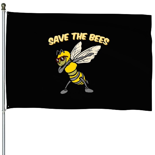 Save The Bees House Flags Dabbing Bumblebee Bee Earth Pl
