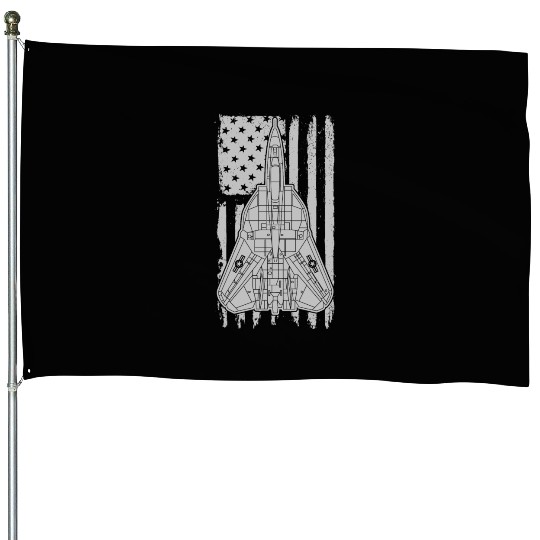 F-14 Tomcat Fighter Jet Airplane American Flag F14 House Flags