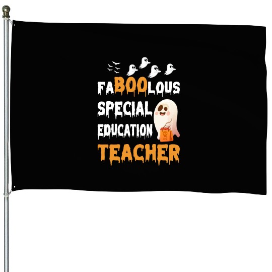 Faboolous Special Education Teacher-Halloween House Flags