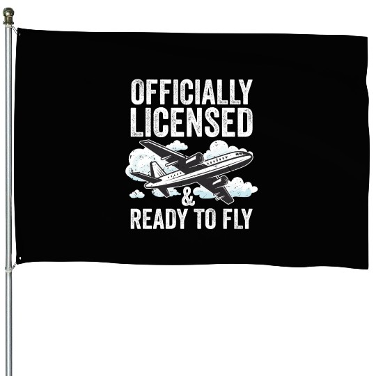 Retro Aircraft Aviation License For A Licensed House Flags