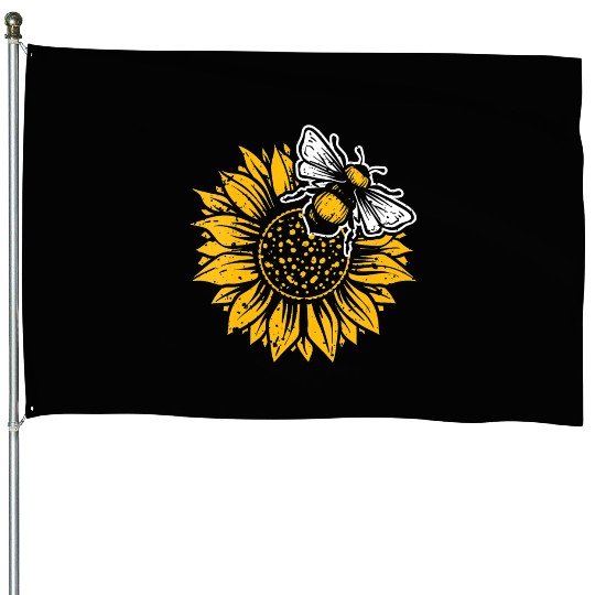 Womens Bumblebee Sunflower Springtime Save The Bee House Flags