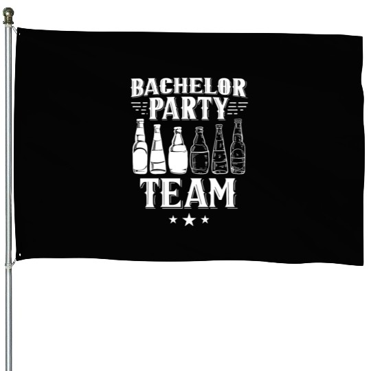 Bachelor Party Team Bride Groom House Flags