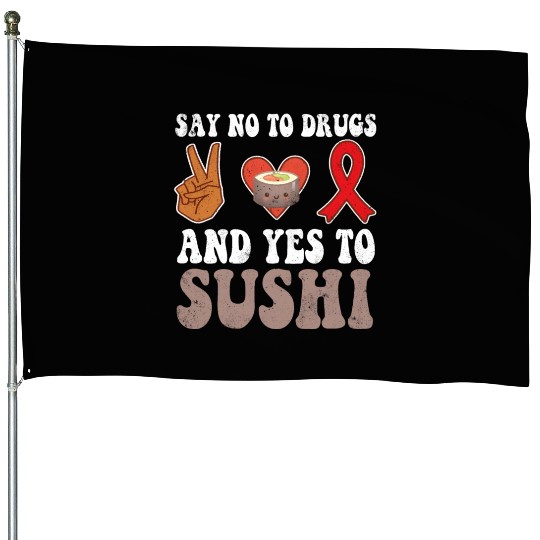 Peace Ribbon Week Awareness Yes Sushi Wear Red House Flags