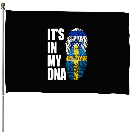 Israel And Swedish Mix Heritage DNA Flag House Flags