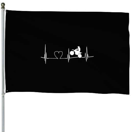 motorcycle heartbeat House Flags