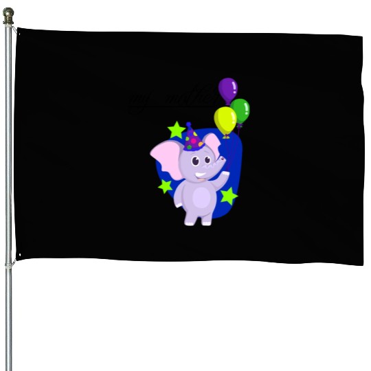 Mama Elephant House Flags Cute Classic