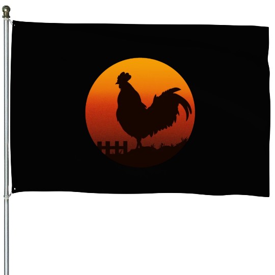 Chickens Rooster Farmer Fowl Hen Cockerel Chick House Flags