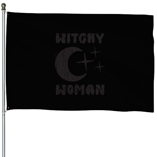 Witchy Woman - magic halloween House Flags