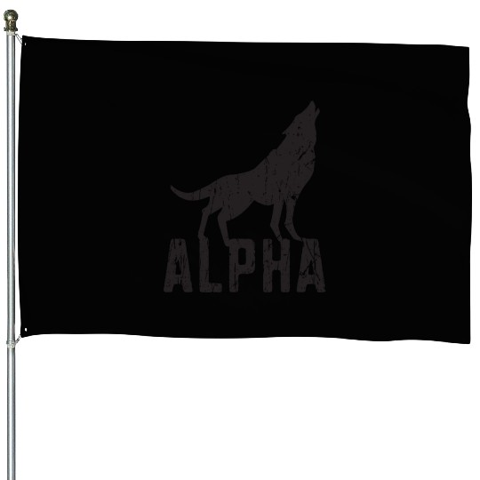 Alpha - wolf lover House Flags