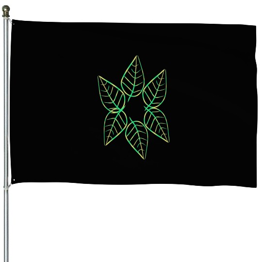 leaf icon nature green pattern leaves circle House Flags