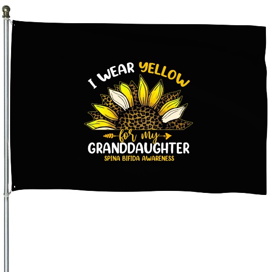 I Wear Yellow For My Granddaughter Spina Bifida House Flags