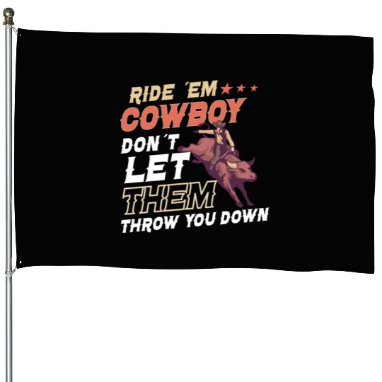 Rodeo Bull Riding Livestock Show Farmer Cattle House Flags