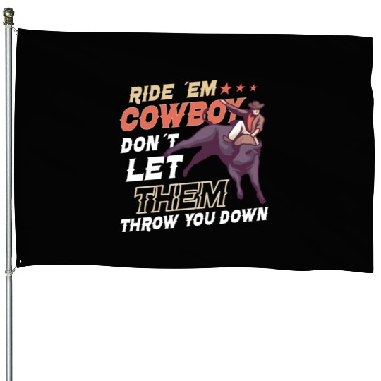 Rodeo Bull Riding Livestock Show Farmer Cattle House Flags