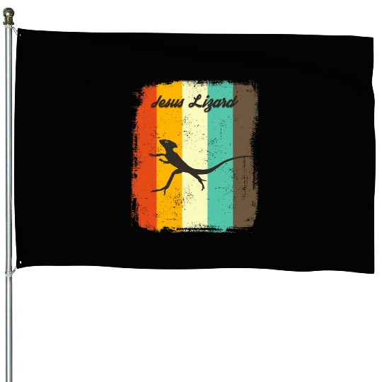 Jesus Lizards House Flags Retro 70s Vintage Reptile Lover
