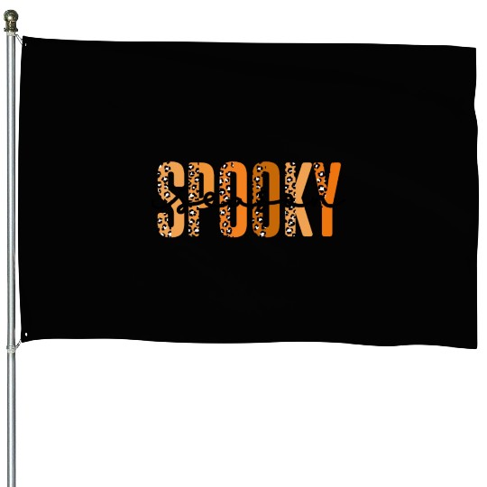 Spooky Season Halloween Leopard House Flags