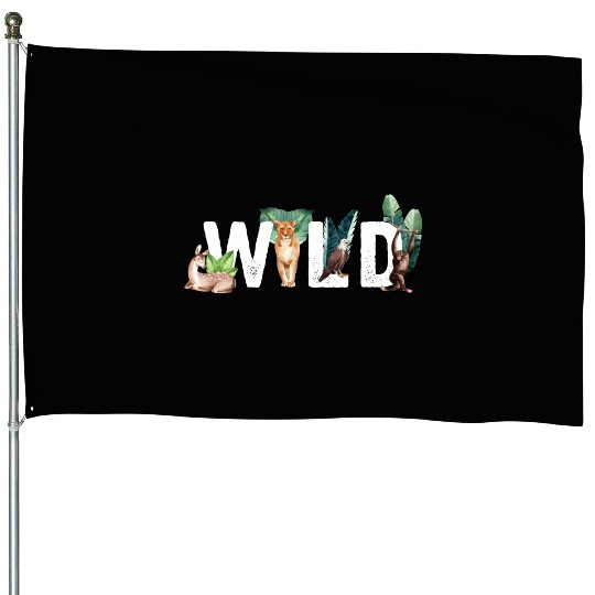 Wild Animals Cat Eagle Monkey Deer House Flags