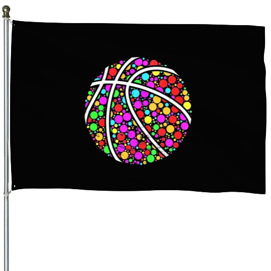International Dot Day Colored Basketball Polka Dot House Flags