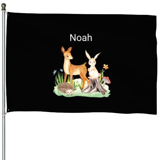 Animal deer rabbit hedgehog Noah House Flags