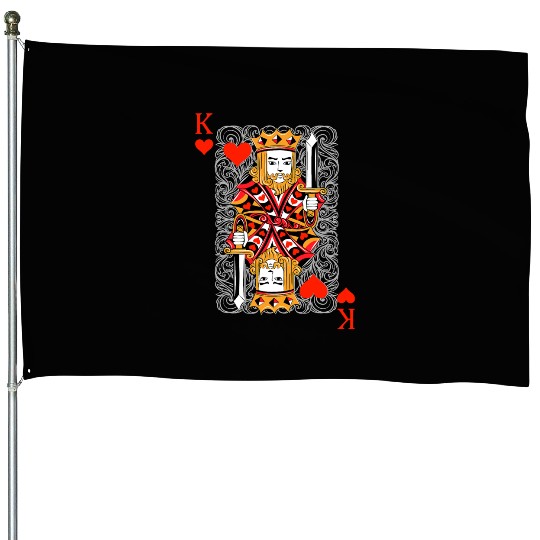 King of Hearts Blackjack Cards Poker 21 K Couple M House Flags