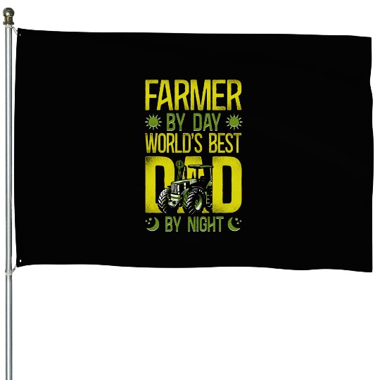 Farming Farmer Dad Father Tractor House Flags