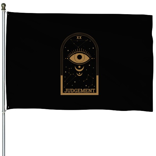 Judgement Eye Skeleton Tarot Card Halloween House Flags
