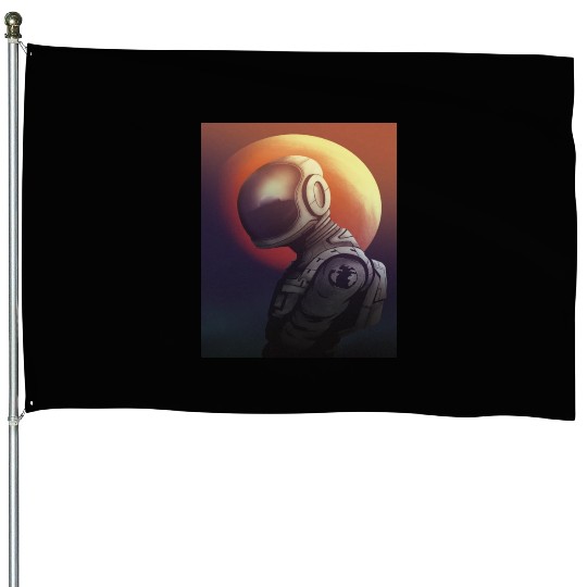 Space astronaut science planets astronomy design House Flags