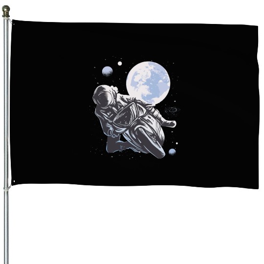Space astronaut science planets astronomy design House Flags