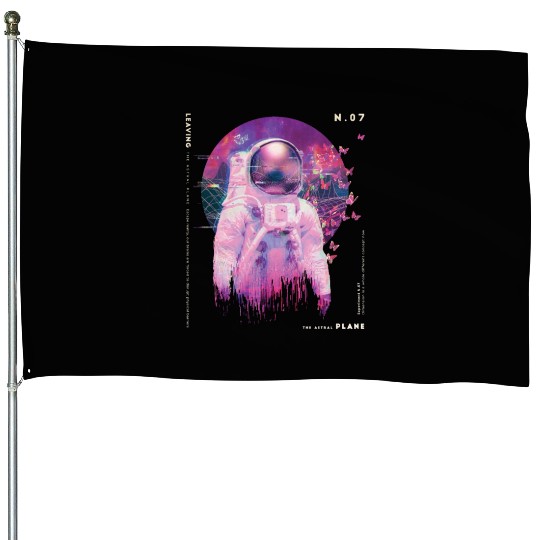 Space astronaut science planets astronomy design House Flags