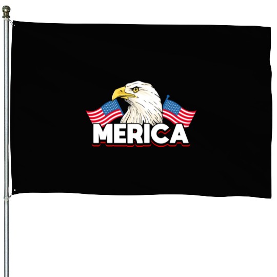 Merica Bald Eagle US Flag Independence House Flags