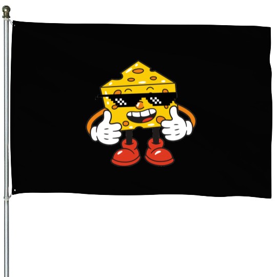 thug life cheese House Flags
