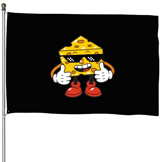 thug life cheese House Flags