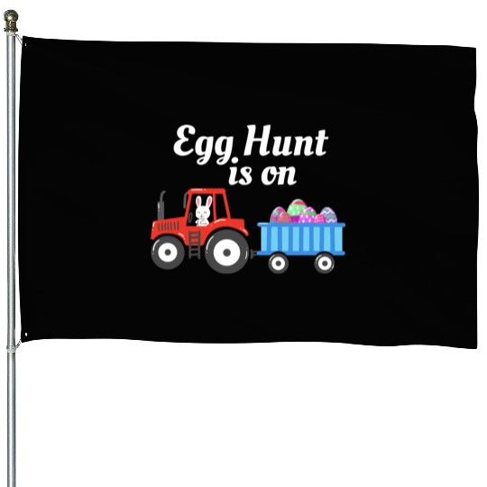 Egg Hunt is On Easter Sunday Christian Holiday House Flags