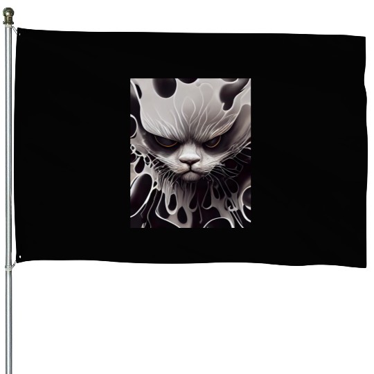 Angry Cat House Flags