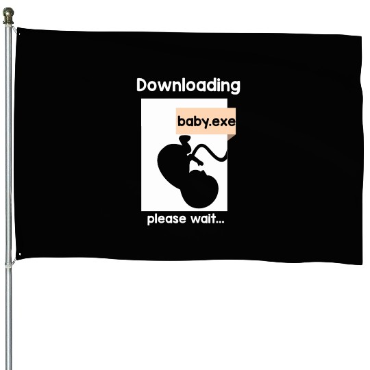 New Baby Loading Computer Science New Dad Mom House Flags