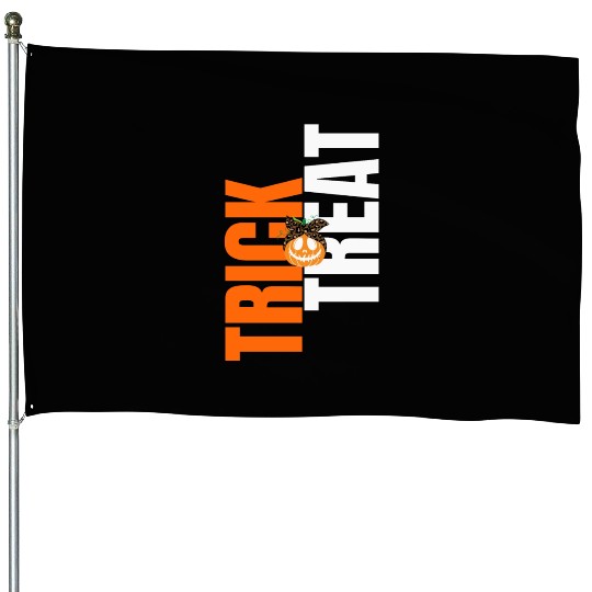 trick or treat Typography Saying House Flags