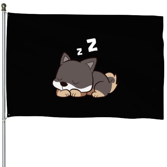 Shikoku Dog Sleeping Kochi-Ken Dog Japan Shikoku House Flags