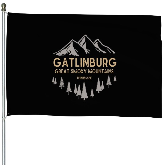 Gatlinburg Tennessee Great Smoky Mountains Vintage House Flags